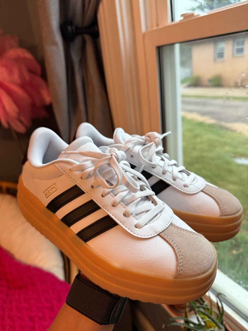 Adidas White and Black Athletic Sneakers